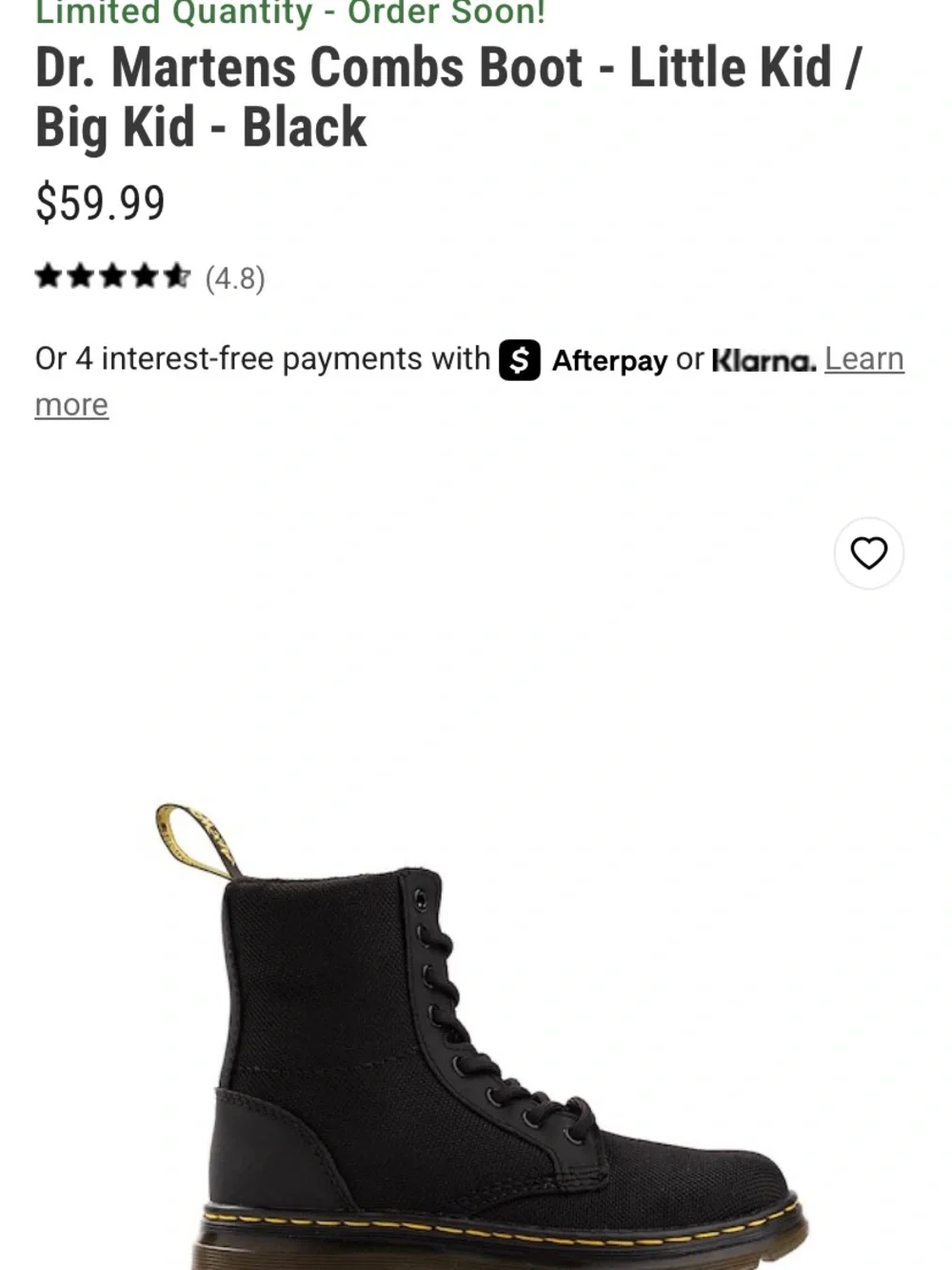 Black Lace-Up Combat Boots - Dr. Marten